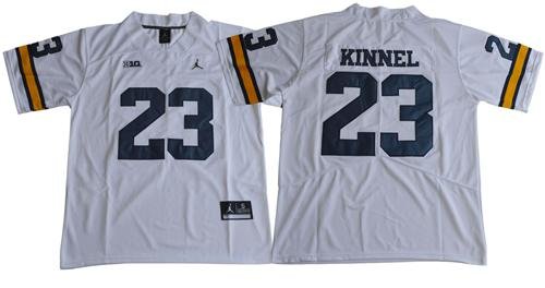 Men's Men's Michigan Wolverines #23 Tyree Kinnel White Jersey