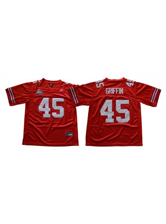 MEN'S OHIO STATE BUCKEYES #45 ARCHIE GRIFFIN RED JERSEY