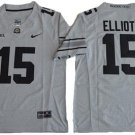 Men's Buckeyes #15 Ezekiel Elliott Gridion Grey II Stitched NCAA Jersey