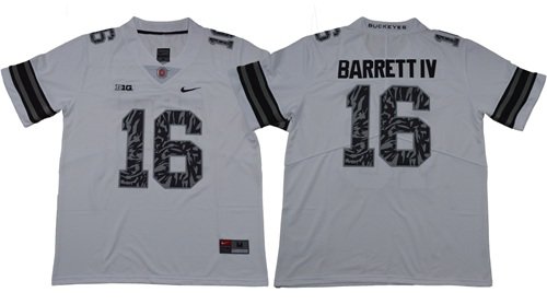 Men's Buckeyes #16 J. T. Barrett IV Light Gray Alternate Legend Limited Jersey