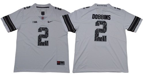 Men's Buckeyes #2 J.K. Dobbins Light Gray Alternate Legend Limited Jersey