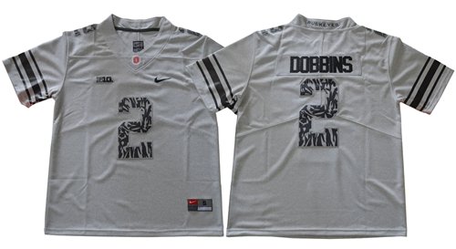 Men's Buckeyes #2 J.K. Dobbins Gray Alternate Legend Limited Jersey