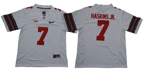 Men's Buckeyes #7 Dwayne Haskins Jr White Diamond Quest Jersey