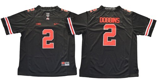 Men's Nike Buckeyes #2 J.K. Dobbins Blackout Limited Stitched NCAA Jersey