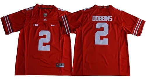Men's Nike Buckeyes #2 J.K. Dobbins Red Limited Stitched NCAA Jersey