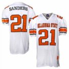 MEN'S OKLAHOMA STATE COWBOYS #21 BARRY SANDERS THROWBACK WHITE JERSEY