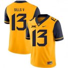MEN'S WEST VIRGINIA MOUNTAINEERS #13 DAVID SILLS V YELLOW JERSEY