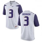 MEN'S WASHINGTON HUSKIES #3 JAKE BROWNING WHITE JERSEY