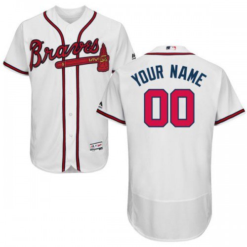 MEN'S ATLANTA BRAVES CUSTOMIZED HOME WHITE FLEXBASE JERSEY