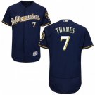 MEN'S MILWAUKEE BREWERS #7 ERIC THAMES ROAD NAVY FLEXBASE JERSEY