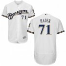 MEN'S MILWAUKEE BREWERS #71 JOSH HADER HOME WHITE FLEXBASE JERSEY