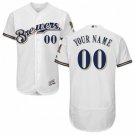 MEN'S MILWAUKEE BREWERS CUSTOMIZED HOME WHITE FLEXBASE JERSEY