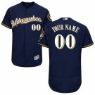 MEN'S MILWAUKEE BREWERS CUSTOMIZED ROAD NAVY BLUE FLEXBASE JERSEY
