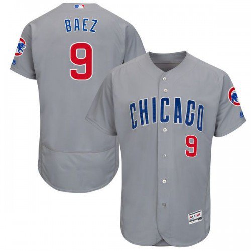 MEN'S CHICAGO CUBS #9 JAVIER BAEZ GRAY FLEXBASE JERSEY