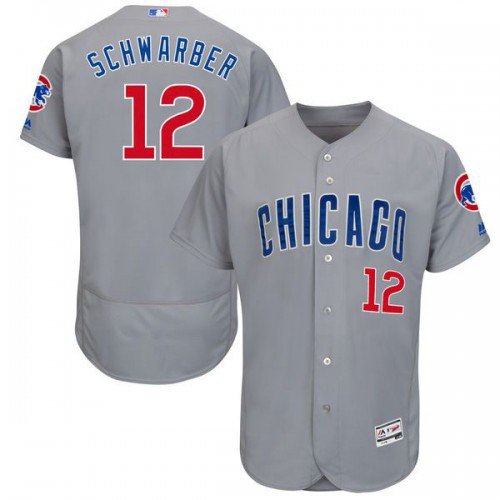MEN'S CHICAGO CUBS #12 KYLE SCHWARBER GRAY FLEXBASE JERSEY