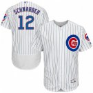 MEN'S CHICAGO CUBS #12 KYLE SCHWARBER HOME WHITE FLEXBASE JERSEY