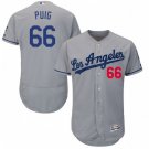 MEN'S LOS ANGELES DODGERS #66 YASIEL PUIG GRAY FLEXBASE JERSEY