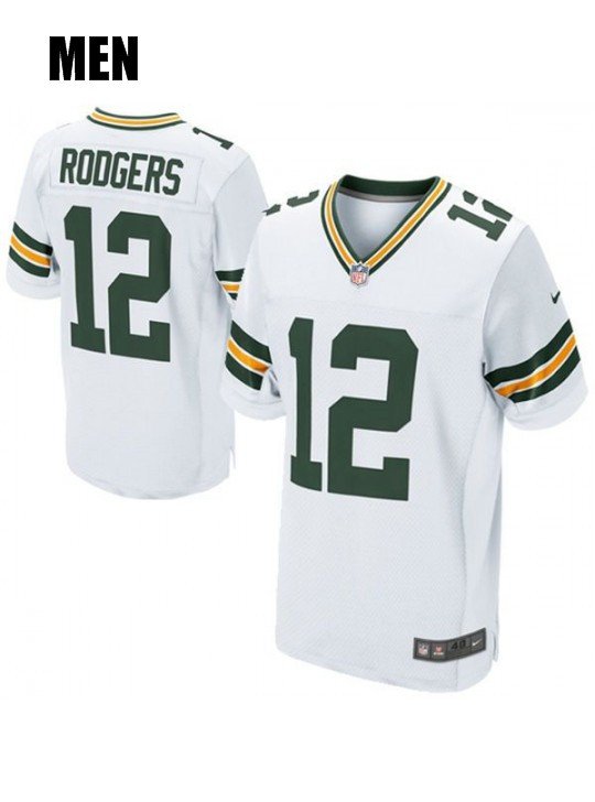 GREEN BAY PACKERS #12 AARON RODGERS WHITE JERSEY