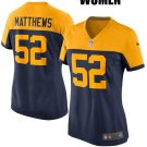 WOMEN'S GREEN BAY PACKERS #52 CLAY MATTHEWS YELLOW/BLUE JERSEY