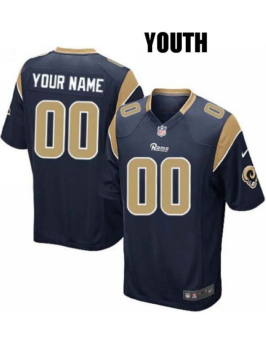 Youth Los Angeles Rams Customized Navy Jersey