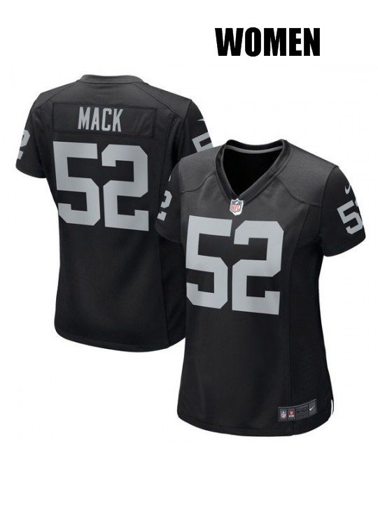 WOMEN'S OAKLAND RAIDERS #52 KHALIL MACK BLACK JERSEY