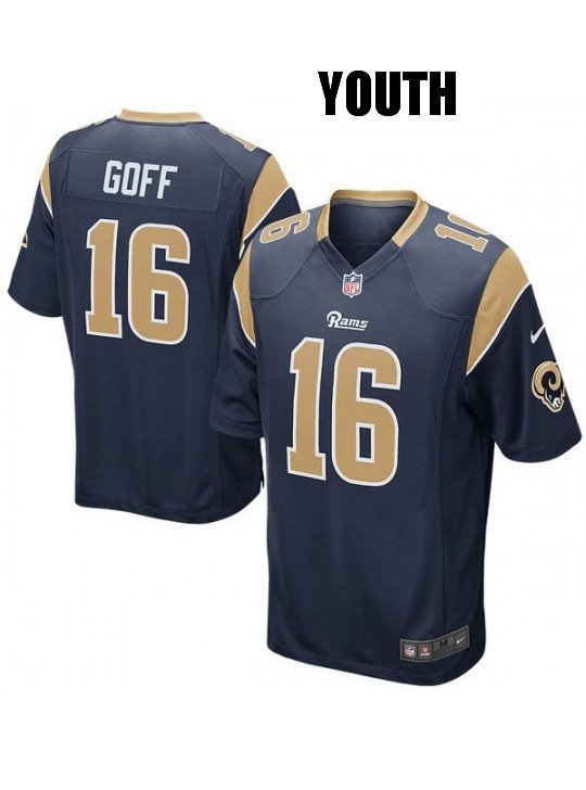 Youth Los Angeles Rams #16 Jared Goff Navy Jersey