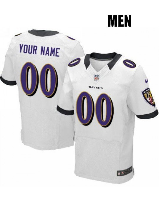 BALTIMORE RAVENS CUSTOMIZED WHITE JERSEY