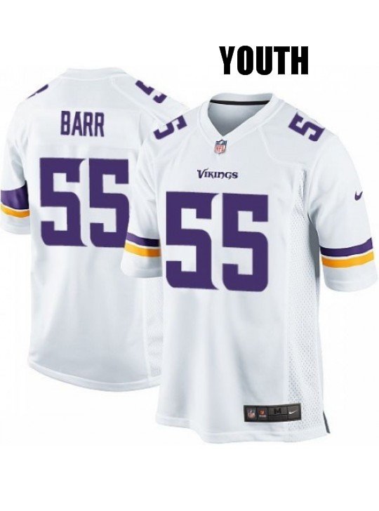 YOUTH MINNESOTA VIKINGS #55 ANTHONY BARR WHITE JERSEY