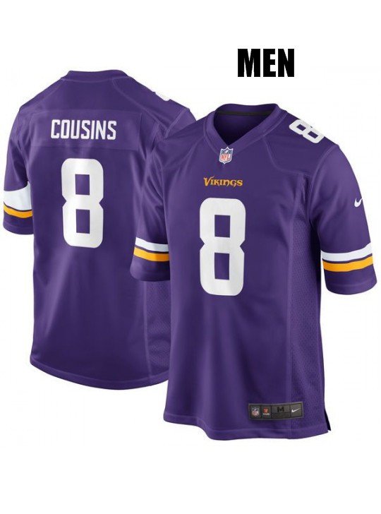 MEN'S MINNESOTA VIKINGS #8 KIRK COUSINSR PURPLE JERSEY