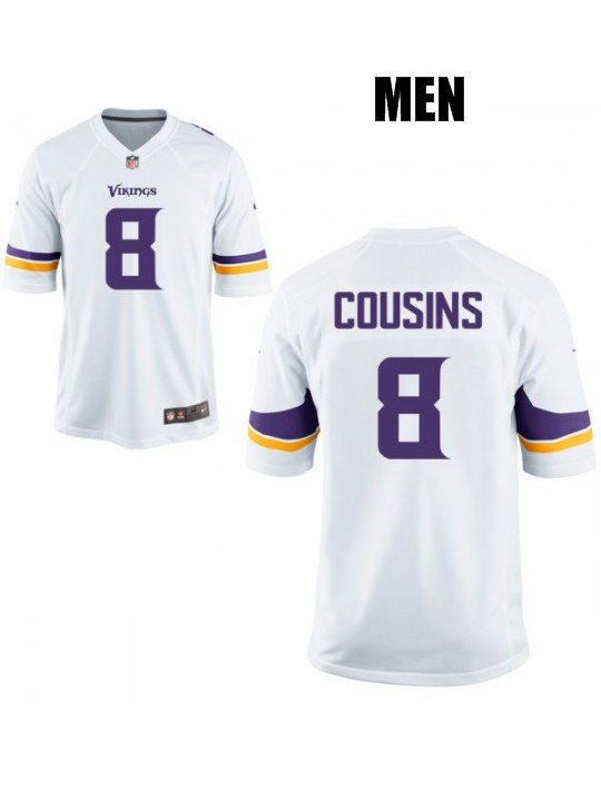 MEN'S MINNESOTA VIKINGS #8 KIRK COUSINS WHITE JERSEY