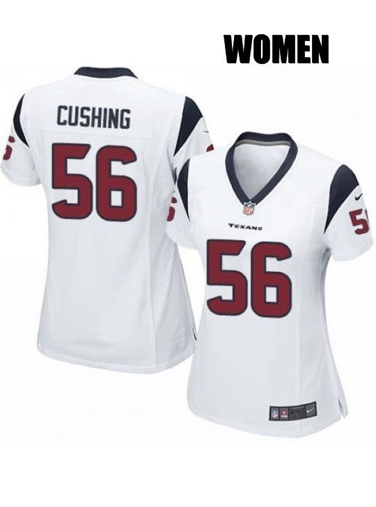 WOMEN'S HOUSTON TEXANS #56 BRIAN CUSHING WHITE JERSEY