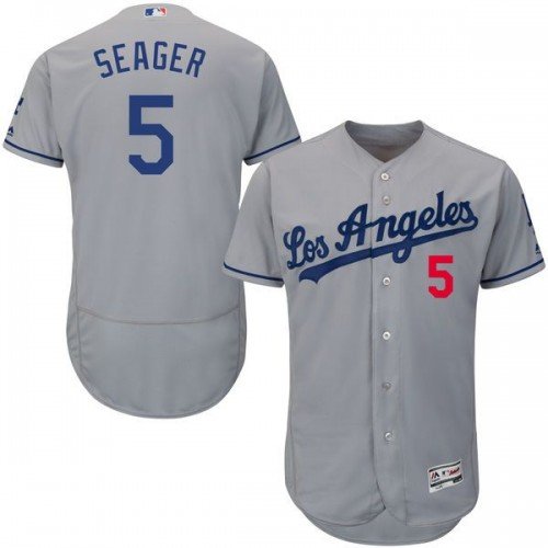 MEN'S LOS ANGELES DODGERS #5 COREY SEAGER GRAY FLEXBASE JERSEY