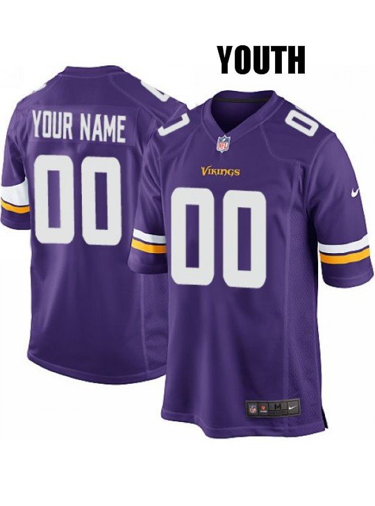 YOUTH MINNESOTA VIKINGS CUSTOMIZED PURPLE JERSEY