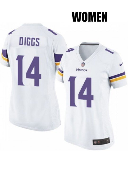 WOMEN'S MINNESOTA VIKINGS #14 STEFON DIGGS WHITE JERSEY