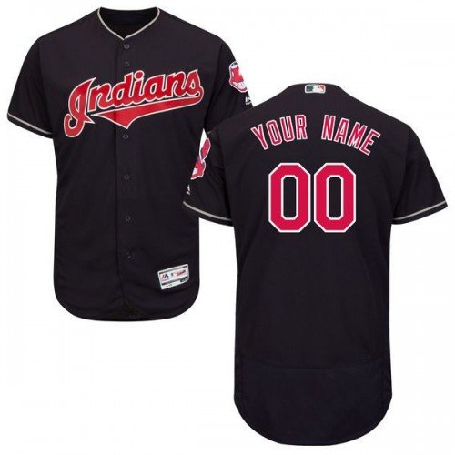MEN'S CLEVELAND INDIANS CUSTOMIZED NAVY FLEXBASE JERSEY
