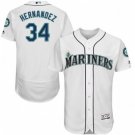 MEN'S SEATTLE MARINERS #34 FELIX HERNANDEZ HOME WHITE FLEXBASE JERSEY