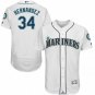 MEN'S SEATTLE MARINERS #34 FELIX HERNANDEZ HOME WHITE FLEXBASE JERSEY