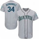 MEN'S SEATTLE MARINERS #34 FELIX HERNANDEZ GRAY FLEXBASE JERSEY
