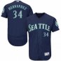 MEN'S SEATTLE MARINERS #34 FELIX HERNANDEZ NAVY BLUE FLEXBASE JERSEY