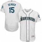 MEN'S SEATTLE MARINERS #15 KYLE SEAGER HOME WHITE FLEXBASE JERSEY