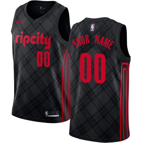 Men's Nike Blazers Personalized Custom Black City Edition Jersey
