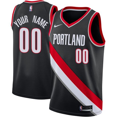 Men's Nike Blazers Personalized Custom Black Icon Edition Jersey