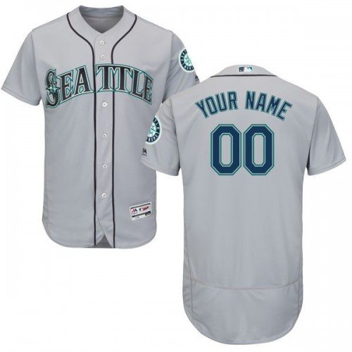 MEN'S SEATTLE MARINERS CUSTOMIZED GRAY FLEXBASE JERSEY