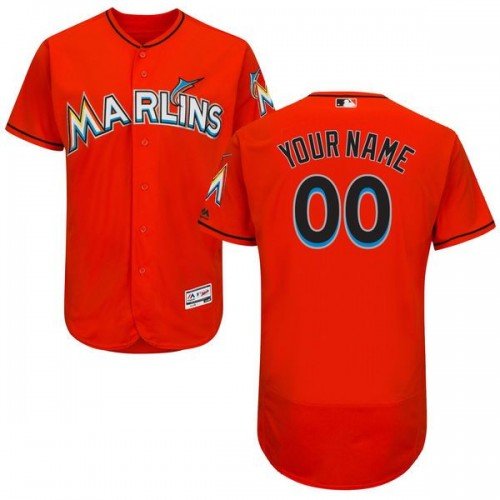 MEN'S MIAMI MARLINS CUSTOMIZED RED FLEXBASE JERSEY
