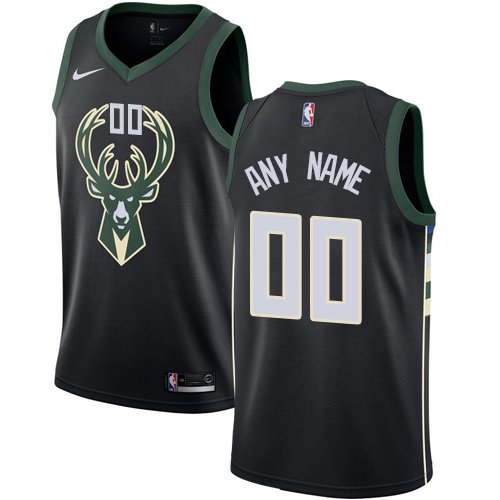 Men's Nike Bucks Personalized Custom Black Statement Edition Jersey