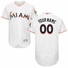 MEN'S MIAMI MARLINS CUSTOMIZED HOME WHITE FLEXBASE JERSEY