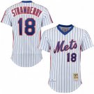 MEN'S NEW YORK METS #18 DARRYL STRAWBERRY WHITE THROWBACK JERSEY