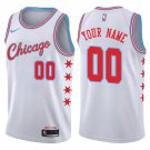Men's Nike Bulls Personalized Custom White City Edition Jersey