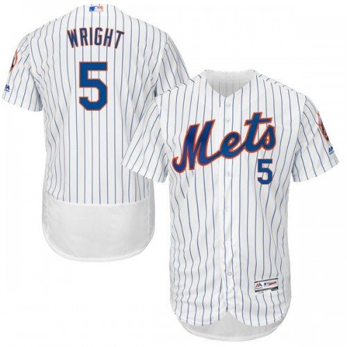 MEN'S NEW YORK METS #5 DAVID WRIGHT HOME WHITE FLEXBASE JERSEY