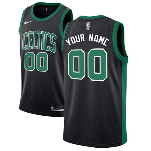 Men's Nike Celtics Personalized Custom Black Statement Edition Jersey